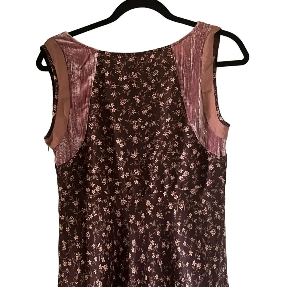 J. Jill Silk Blend Floral Babydoll Sleeveless Knee Length Dress Size 8 Petite - Picture 4 of 10